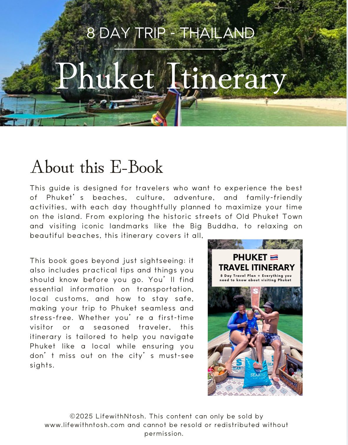 E-Book: Ultimate 8-Day Phuket Travel Itinerary & Guide (Instant Download)