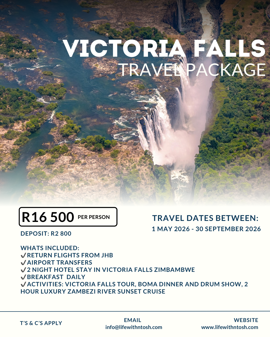 3 Day Victoria Falls Travel Package